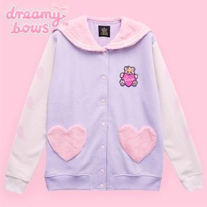 Japanese Brand Listen Flavor Angel Heart Bear Fluffy Sailor Jacket Kawaii Lolita